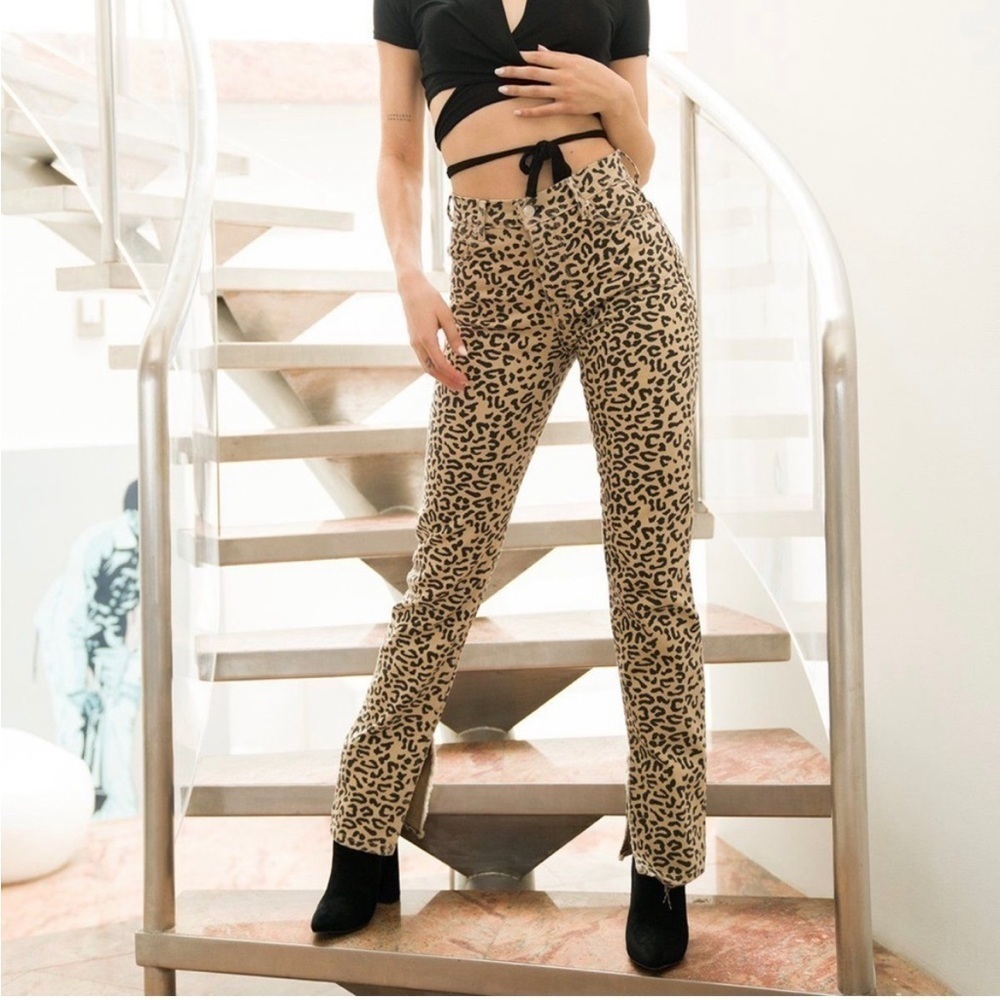 NWT Revice Uptown On The Spot Leopard Animal Print Jeans High Rise Sz 24